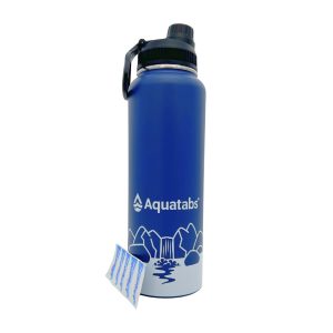 Aquatabs 1.18L Insulated Stainless Steel Water Purifier Bottle - Navy